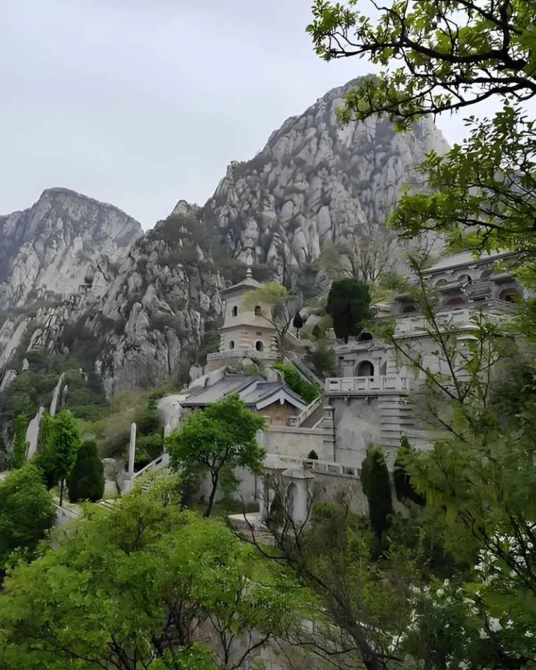 image shows sanhuang village and the peak, one of the important visitor places during shaolin kung fu tour